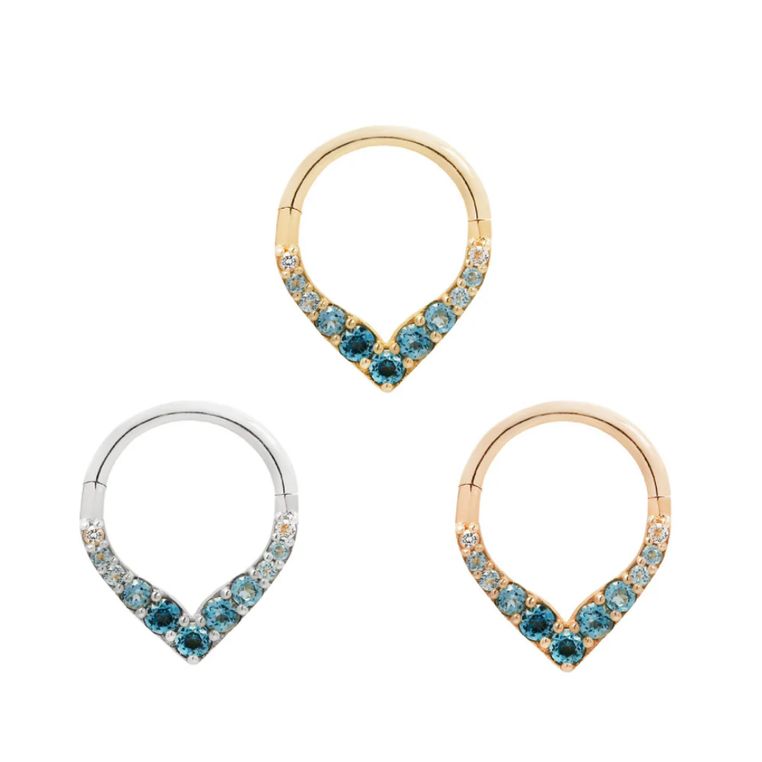 Rise + Shine - Blue Topaz Ombre - Gold Clicker