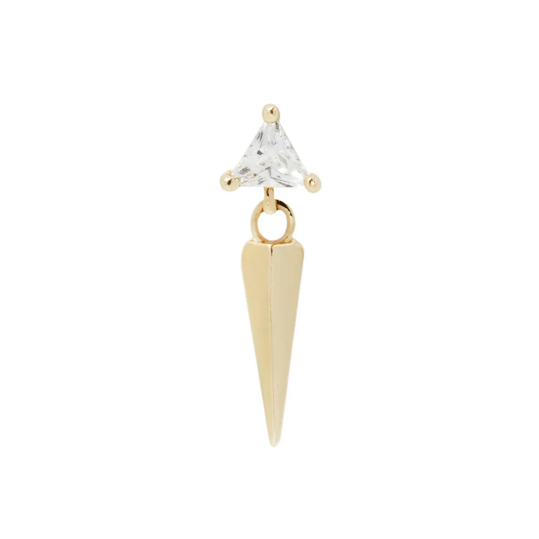 Saint - CZ + Dangle - Gold Threadless End
