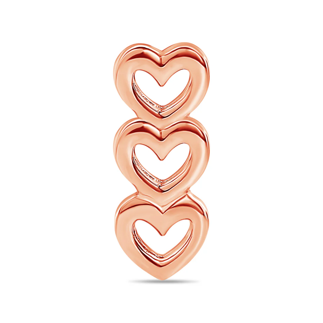 3 Stacked Hearts Threadless End