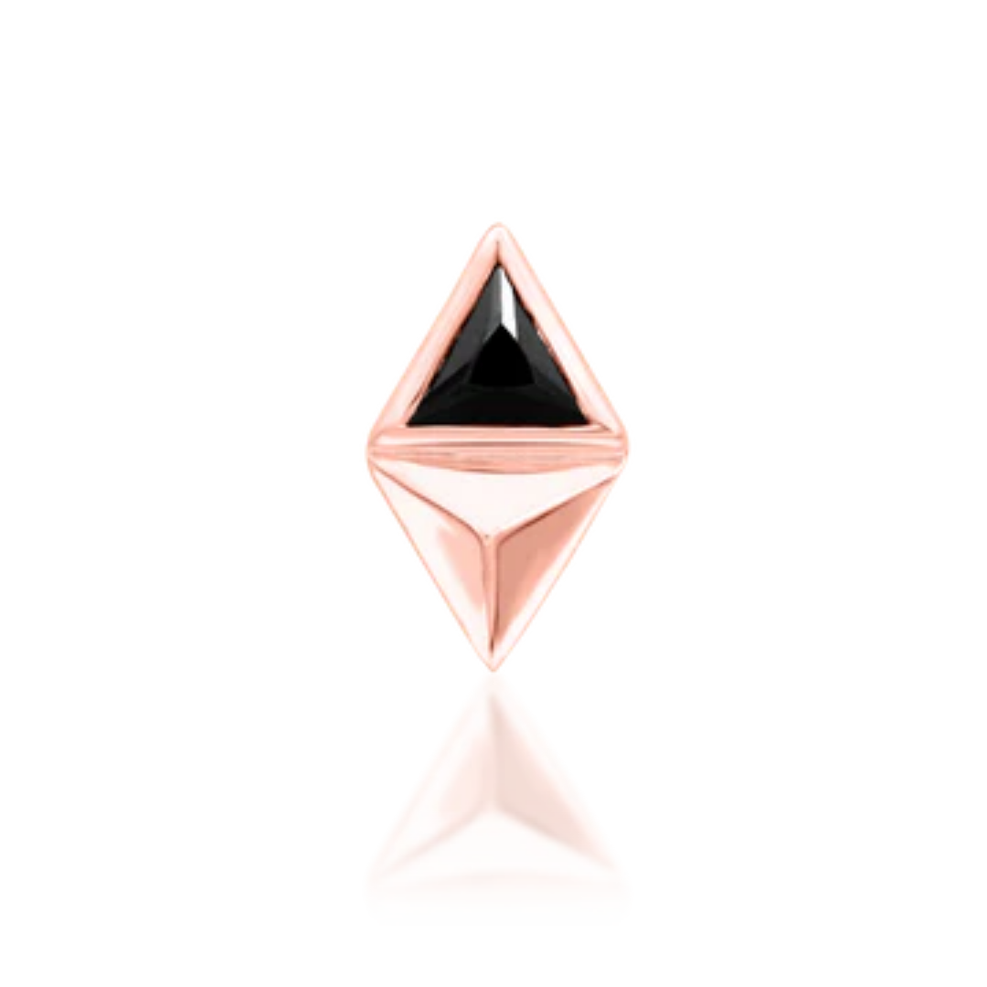 Sybil - Black CZ Threadless End