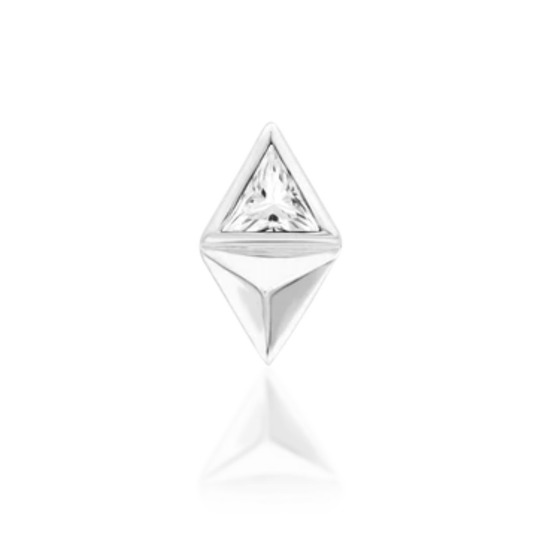 Sybil - White CZ Threadless End