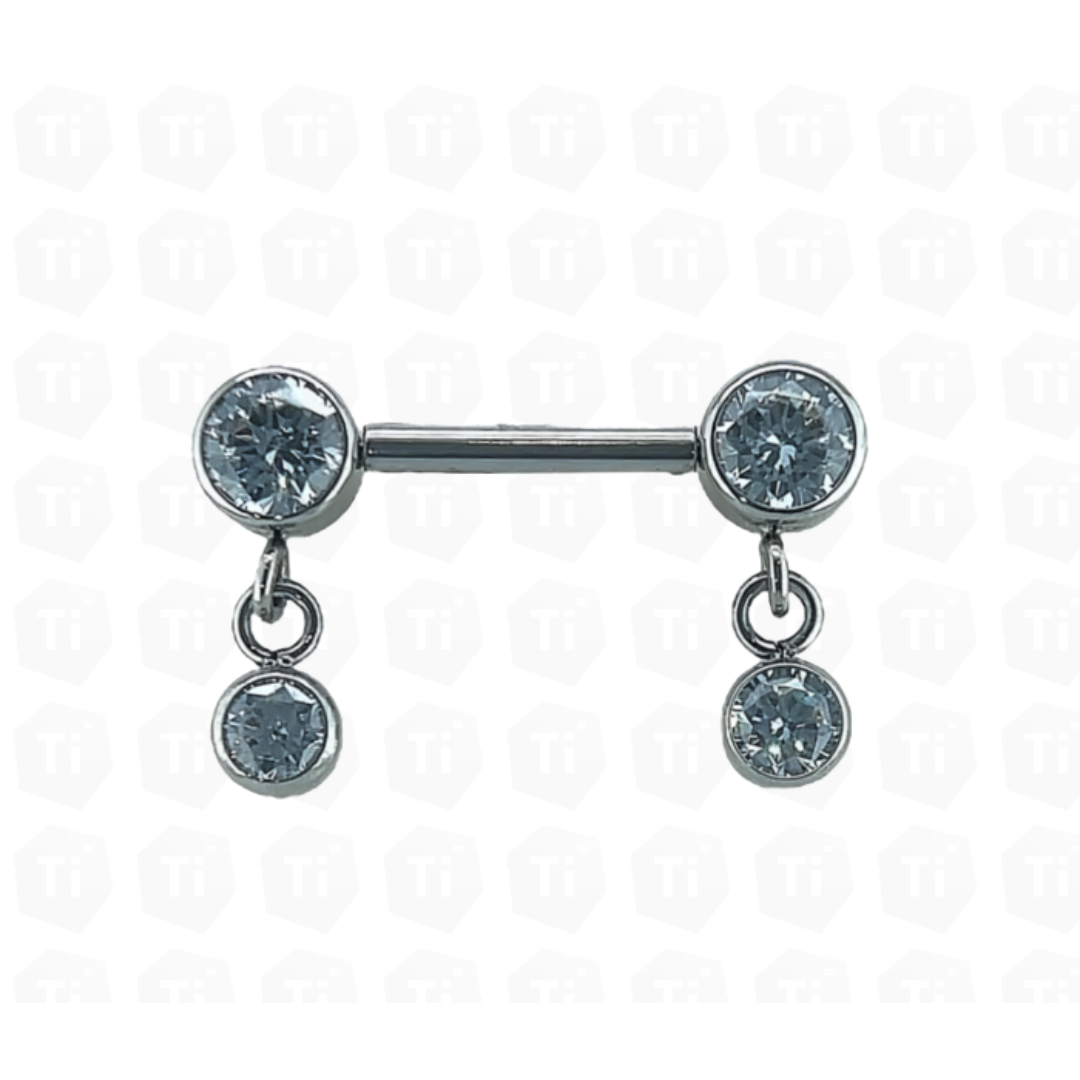 White Crystal Ritzy Nipple Bar