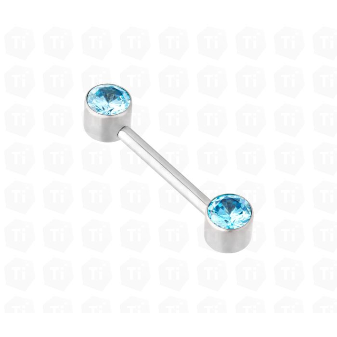 Aqua CZ Nipple Bar
