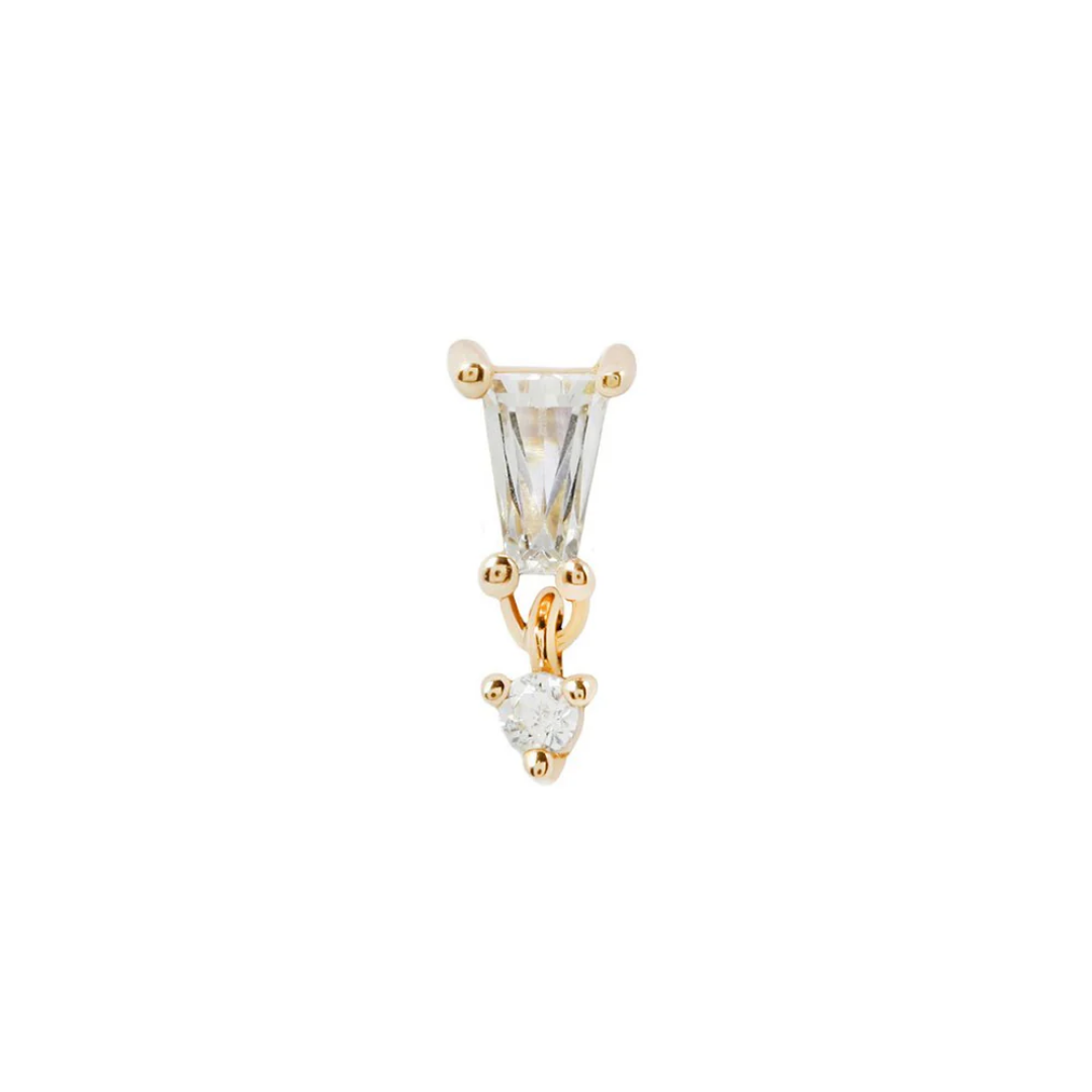 Yves - CZ + Dangle - Gold Threadless End