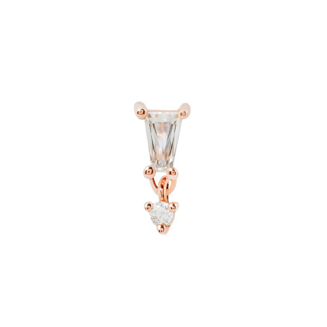 Yves - CZ + Dangle - Gold Threadless End