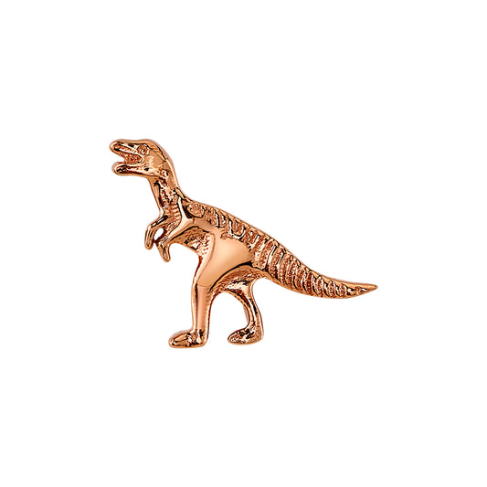 BVLA 14k gold dinosaur body jewellery end with detailed silhouette, luxury high-end piercing accessory for helix, conch, and lobe piercings