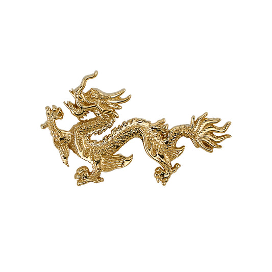BVLA 14k yellow gold Fei Long dragon body jewellery end with intricate detailing, luxury high-end piercing accessory for helix, conch, and lobe piercings