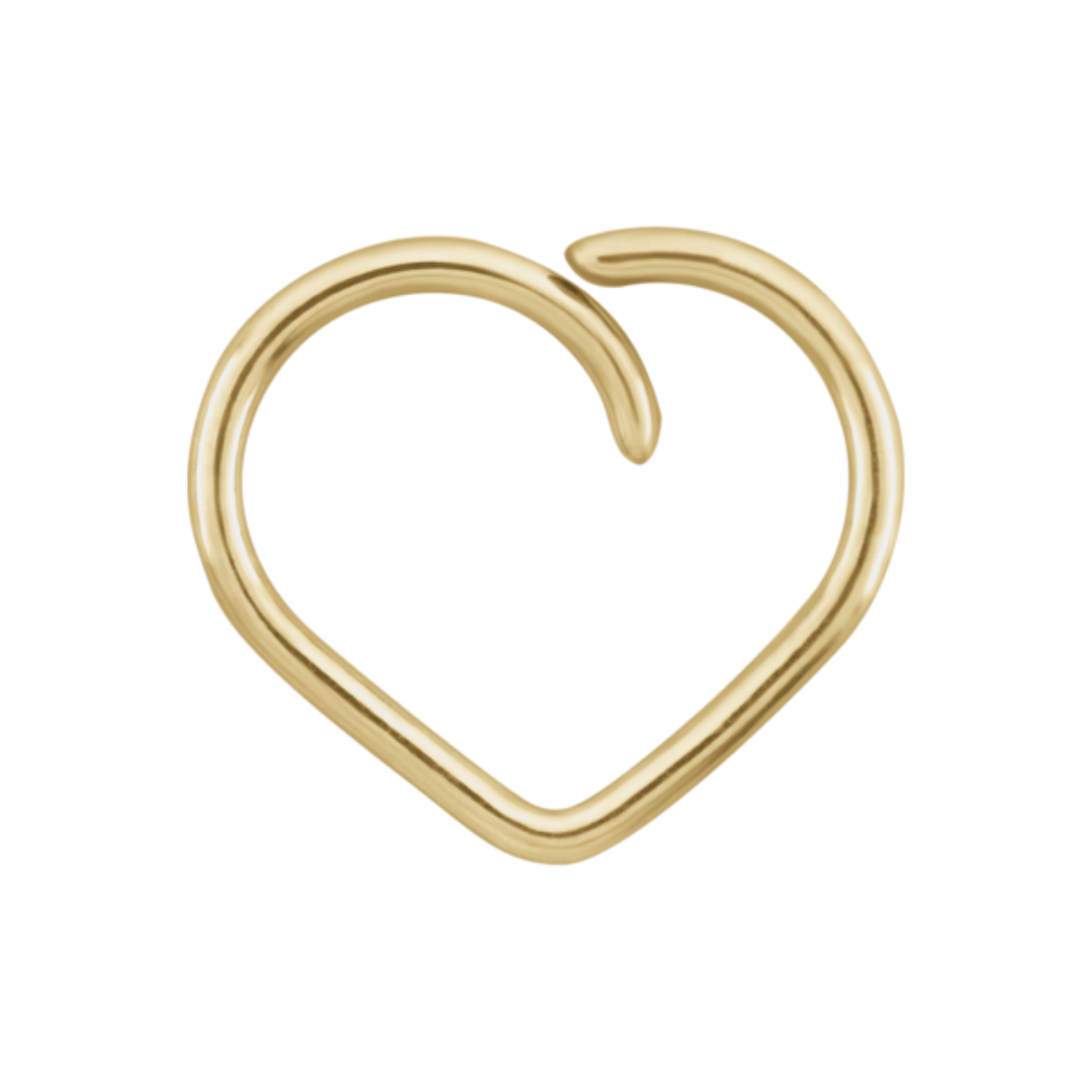 14k gold Esoteric heart shaped ring for daith piercing