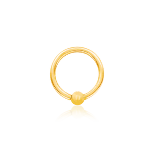 14k gold captive bead ring for piercings