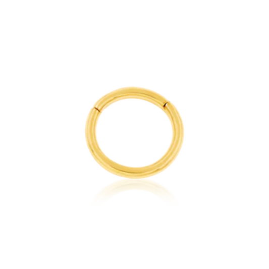 14k plain gold clicker ring for minimalist body piercing jewellery