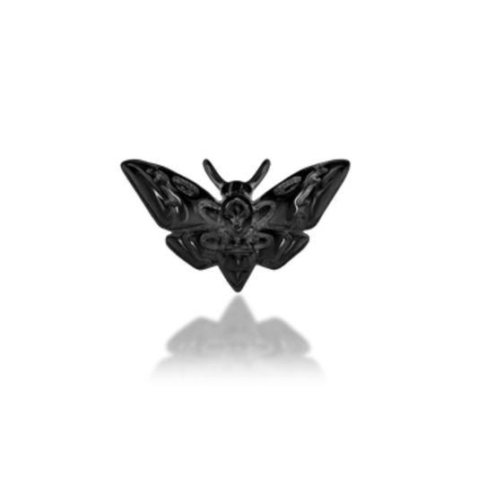 Rhodium black gold deaths-head moth piercing jewellery