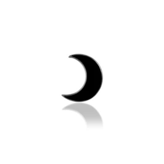 Rhodium black gold crescent moon piercing jewellery