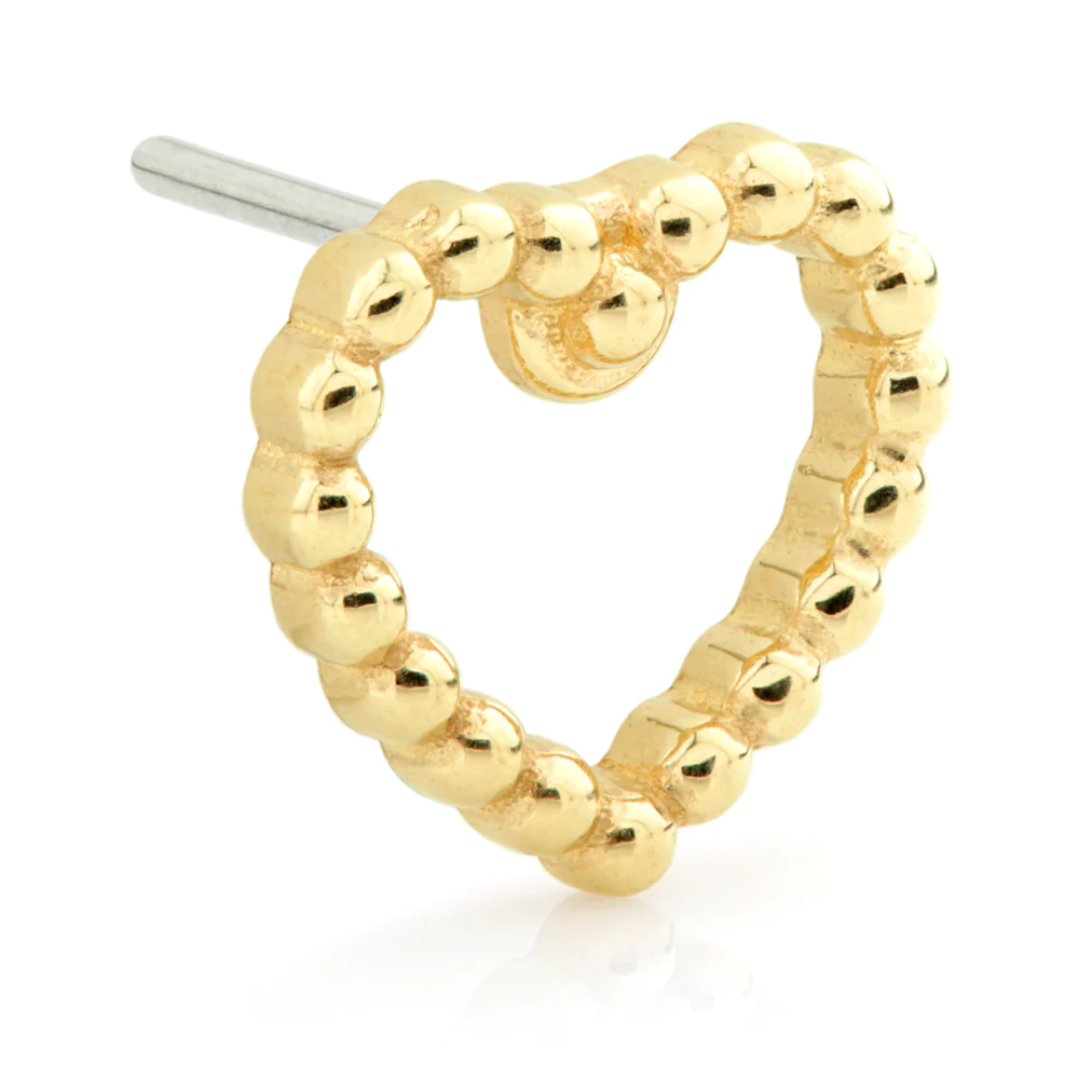 14ct Gold Beaded Heart