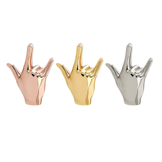 18k Gold Rock Hands