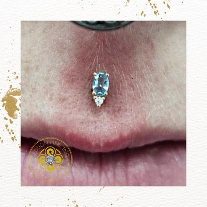 Desden London Blue Topaz & CZ Threadless End