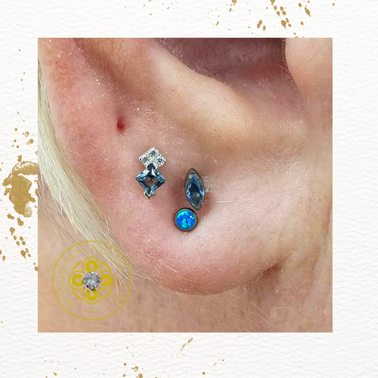 Vivienne London Blue Topaz Threadless End