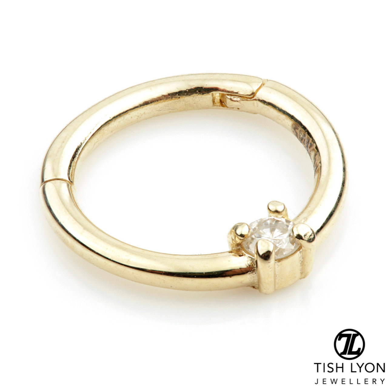2mm Diamond Claw Set Hinge Ring