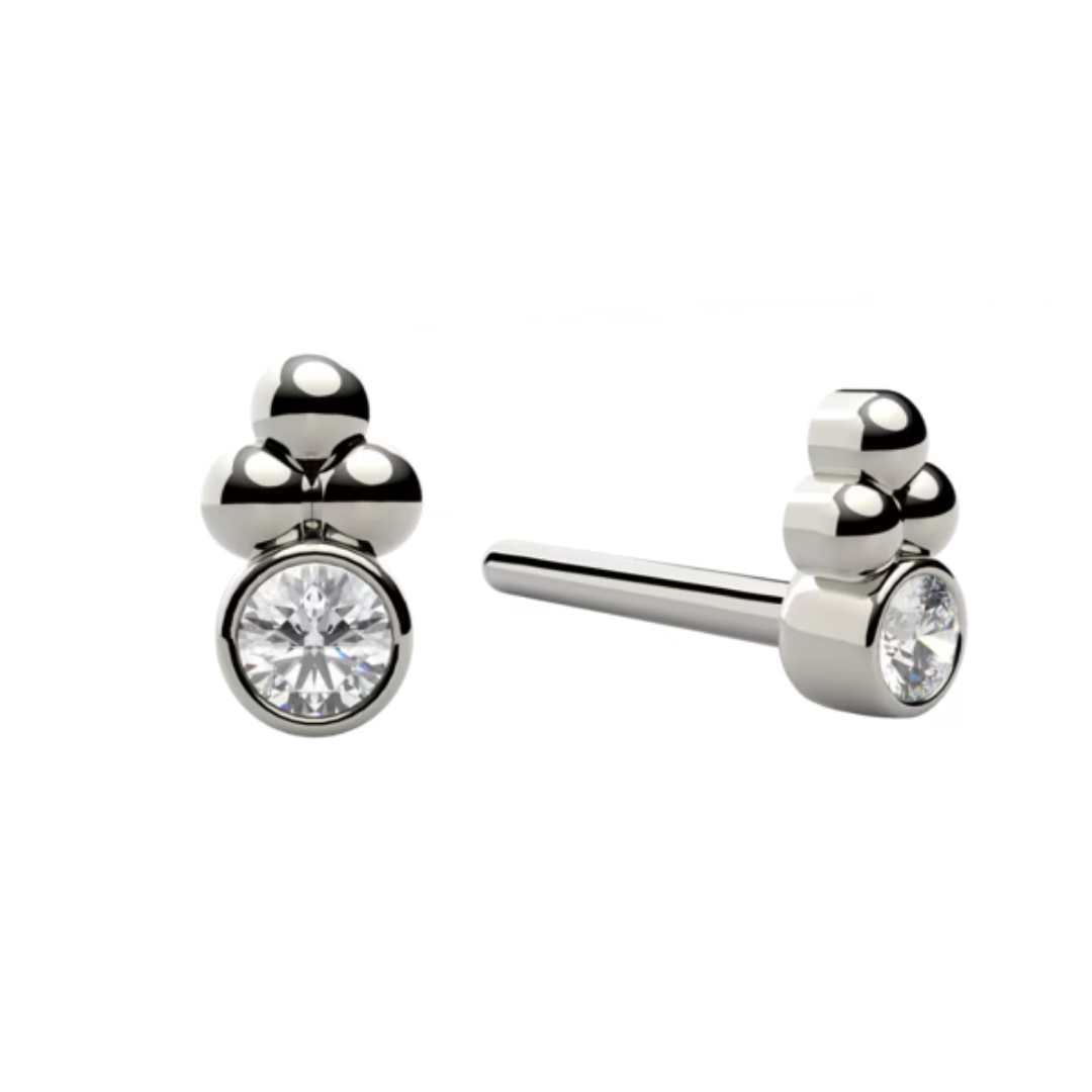 3 Bead Bezel Threadless End