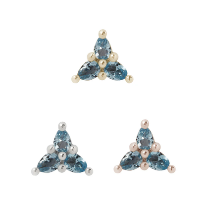 3 Little Pears London Blue Topaz Threadless End