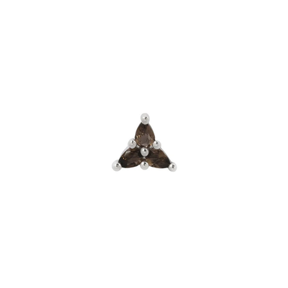 3 Little Pears Smoky Quartz Threadless End