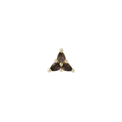 3 Little Pears Smoky Quartz Threadless End