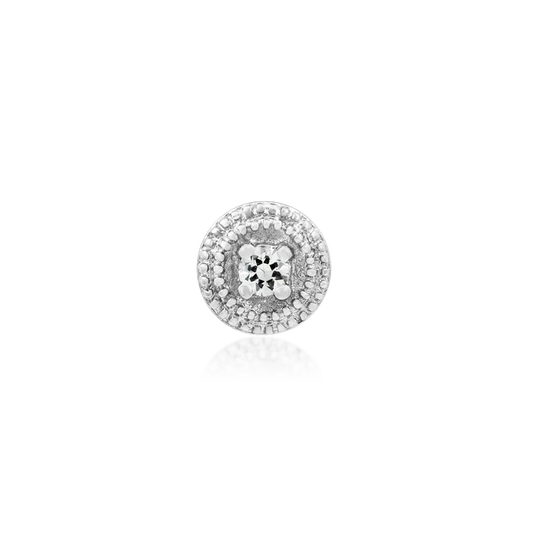 Double Millgrain Round CZ Threadless End