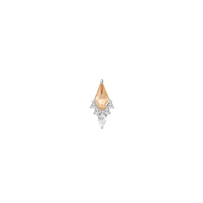 Afterglow Citrine & CZ Threadless End
