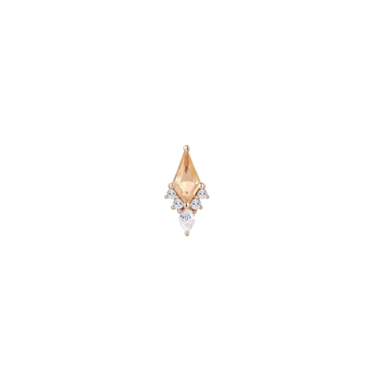 Afterglow Citrine & CZ Threadless End