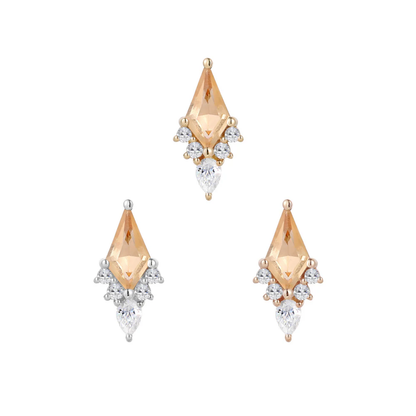 Afterglow Citrine & CZ Threadless End
