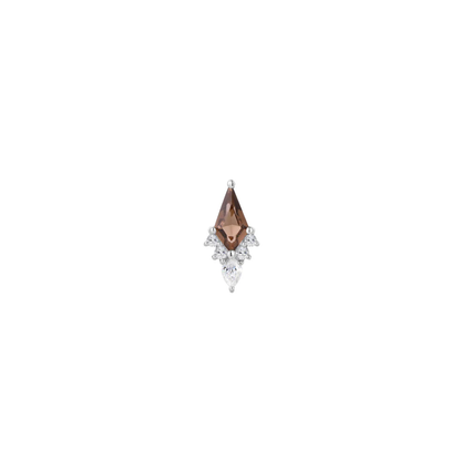Afterglow Smoky Quartz & CZ Threadless End