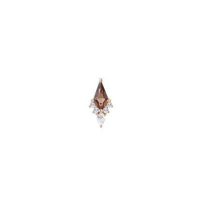 Afterglow Smoky Quartz & CZ Threadless End