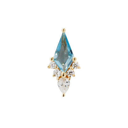 Afterglow Swiss Blue Topaz & CZ Threadless End