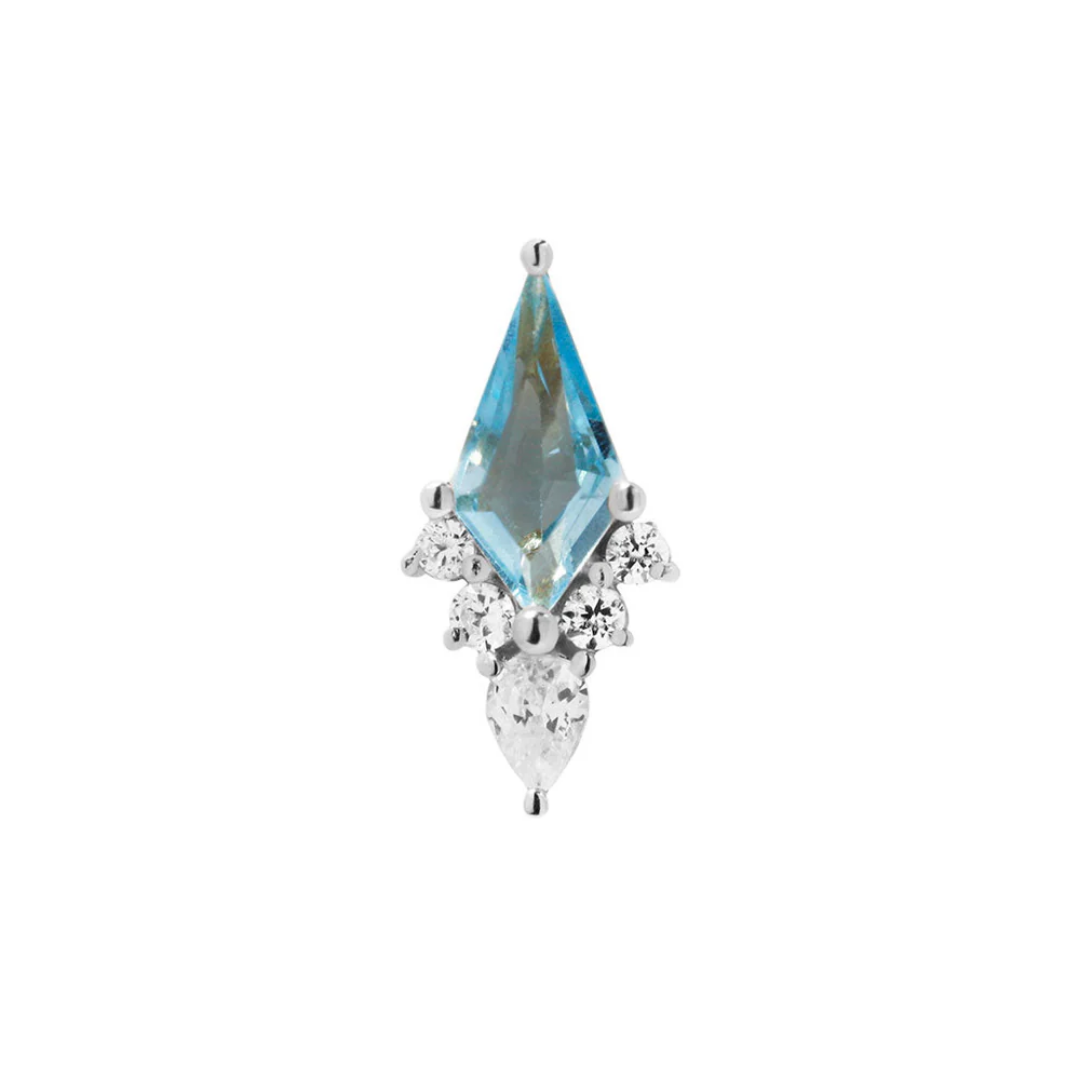 Afterglow - Swiss Blue Topaz + CZ - Threadless End