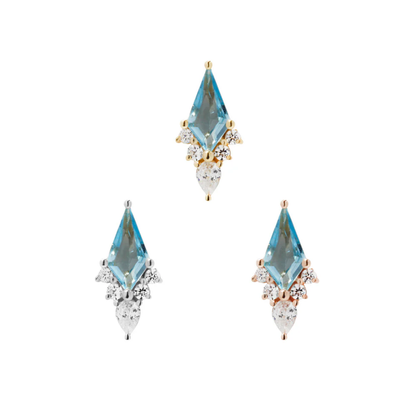 Afterglow Swiss Blue Topaz & CZ Threadless End