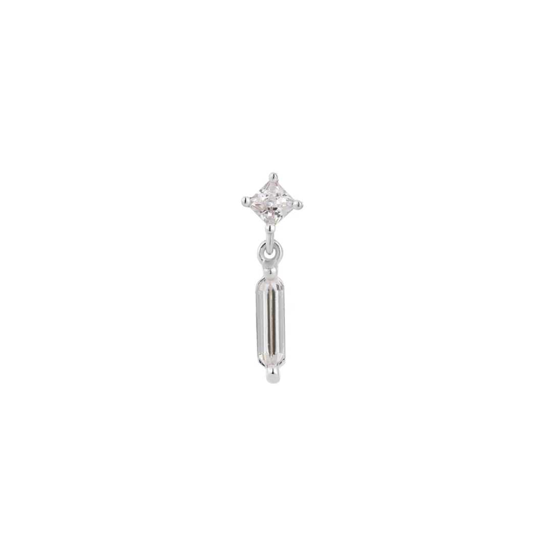 Aha Moment CZ Threadless End – Elegant 14k Gold Dangle Piercing Jewelry in Yellow, White & Rose Gold