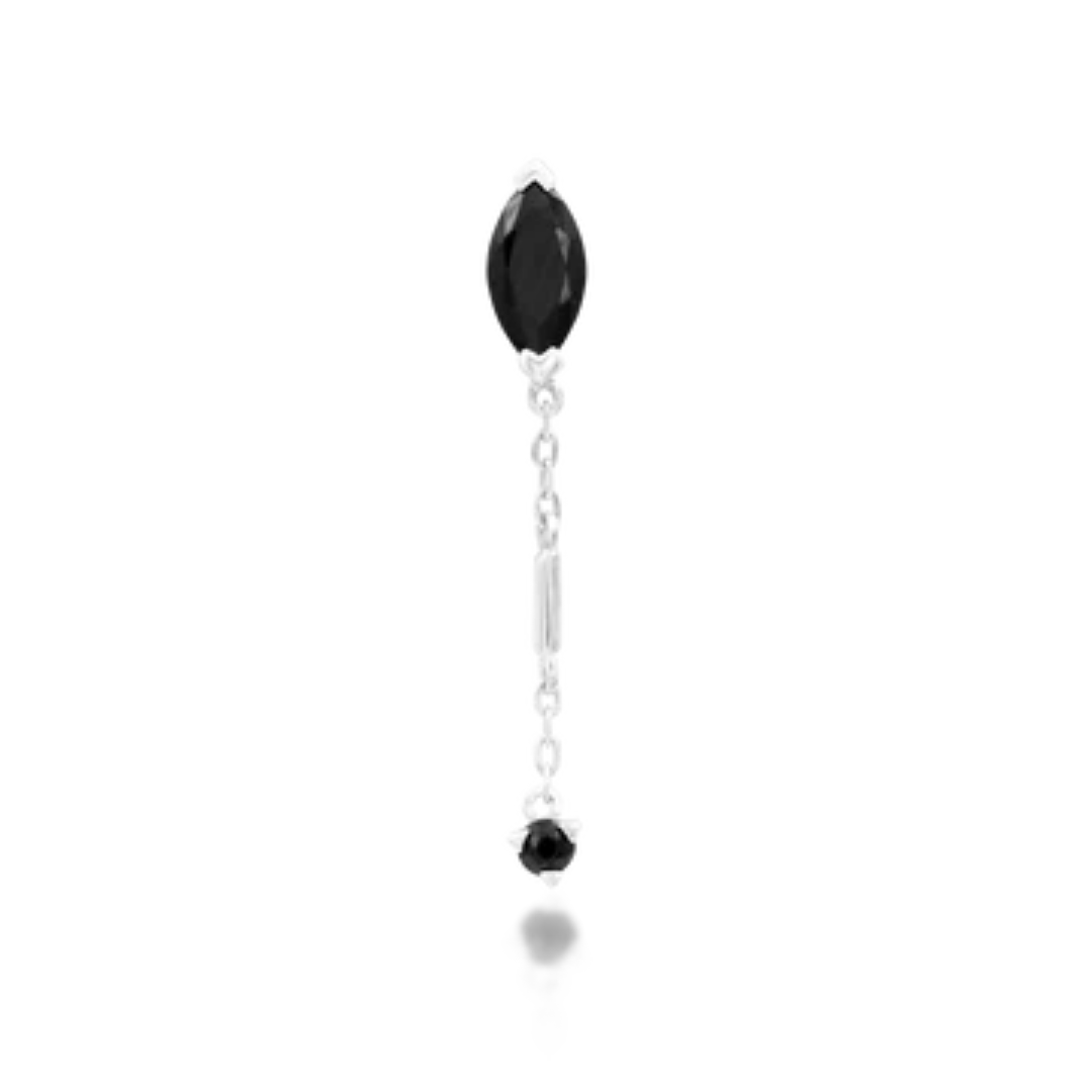 Akasha - Black CZ Threadless End