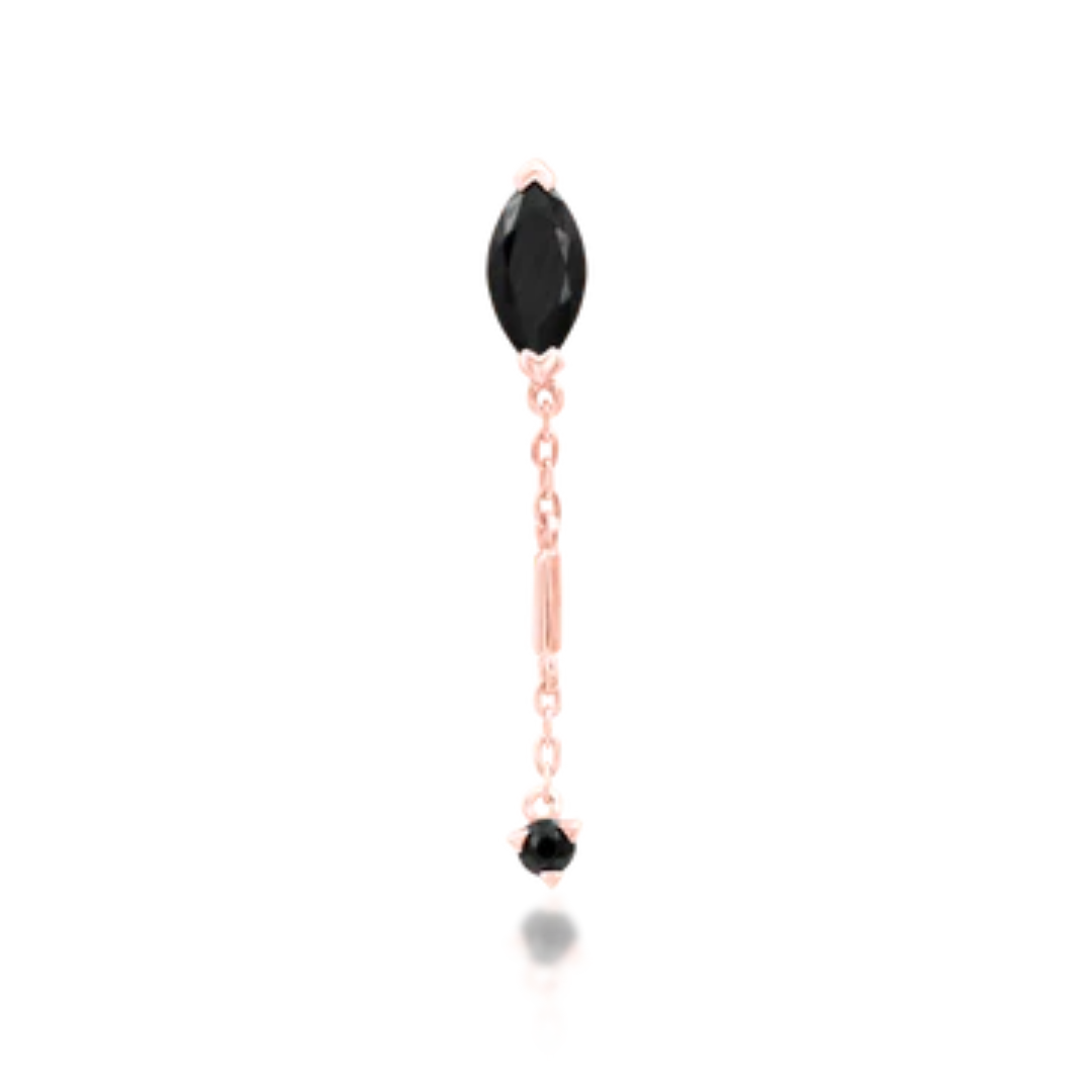 Akasha - Black CZ Threadless End