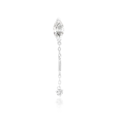 Akasha White CZ Threadless End