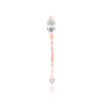 Akasha White CZ Threadless End