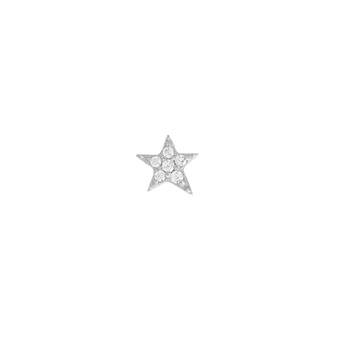 All Night Long CZ Star Threadless End – 14k Gold Sparkling Star Piercing Jewelry