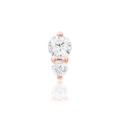 Aman White CZ Threadless End