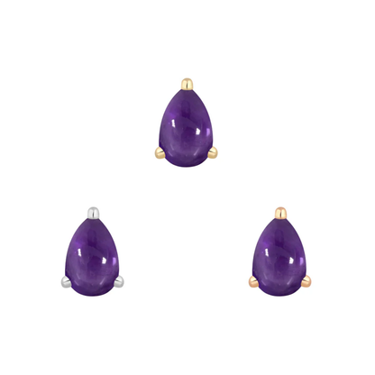 Amethyst Pear Threadless End