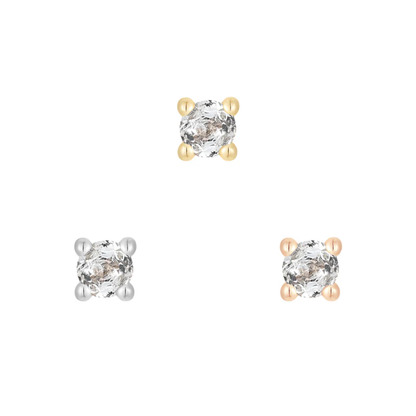 Aquamarine Prong Threadless End