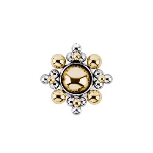 Le Roi Atria threadless end in yellow gold and silver