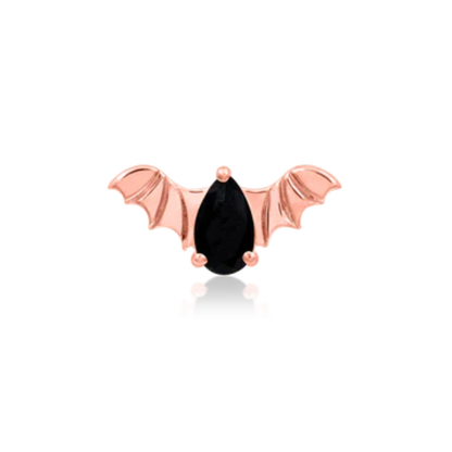 Bat with Black CZ Threadless End