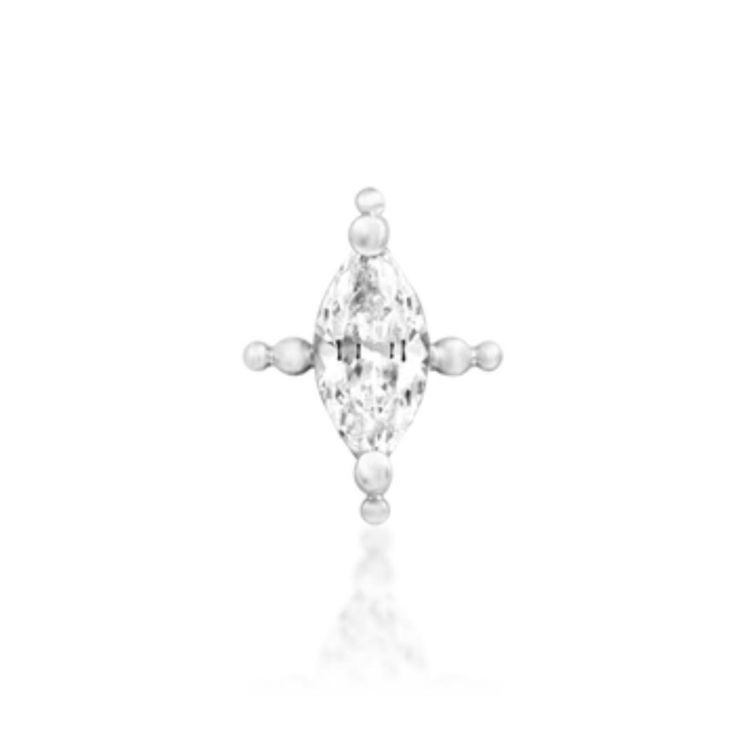 Beaded Marquise Threadless End