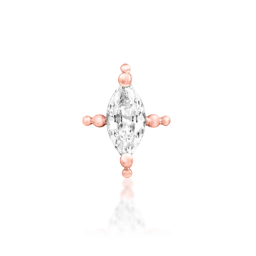 Beaded Marquise Threadless End
