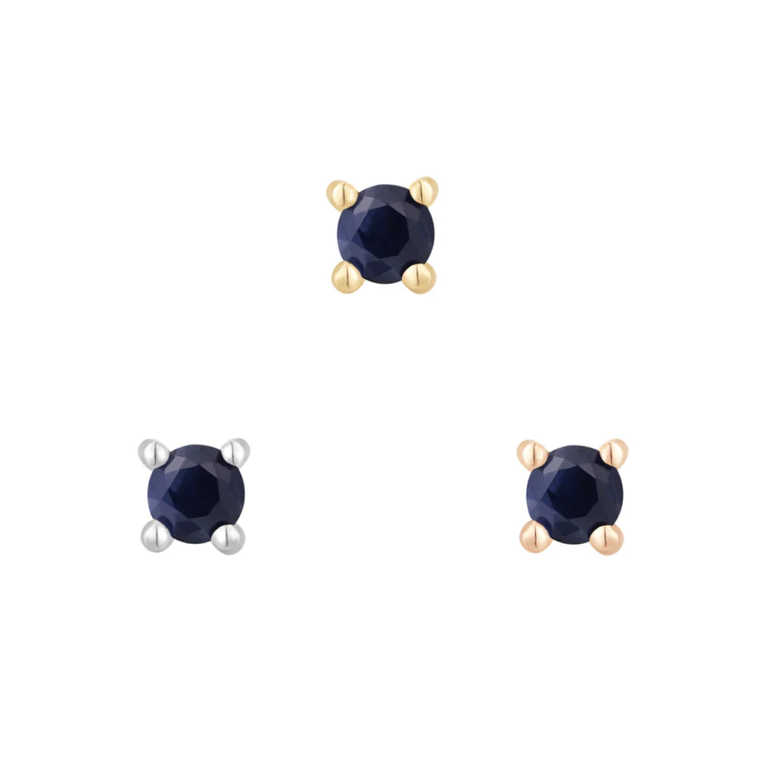 Blue Sapphire Prong - Threadless End