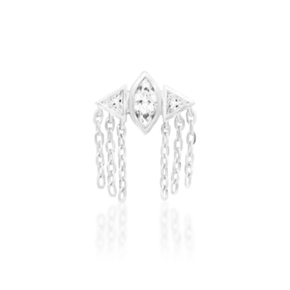 Cyrene White CZ Threadless End