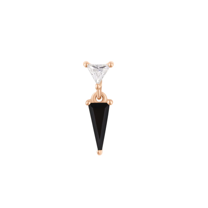 Daring Black Spinel & CZ Threadless End